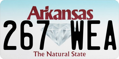 AR license plate 267WEA