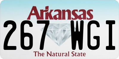 AR license plate 267WGI