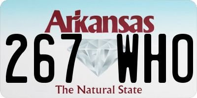 AR license plate 267WHO