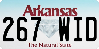 AR license plate 267WID