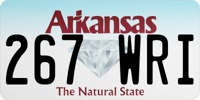 AR license plate 267WRI