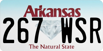 AR license plate 267WSR