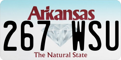 AR license plate 267WSU