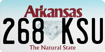 AR license plate 268KSU