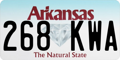 AR license plate 268KWA