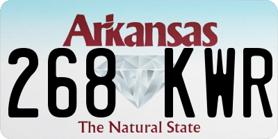 AR license plate 268KWR