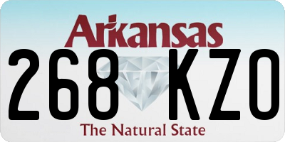 AR license plate 268KZO