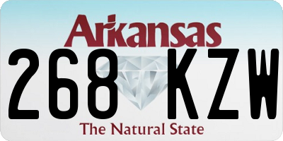 AR license plate 268KZW