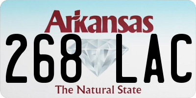 AR license plate 268LAC