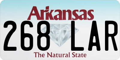 AR license plate 268LAR