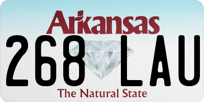 AR license plate 268LAU