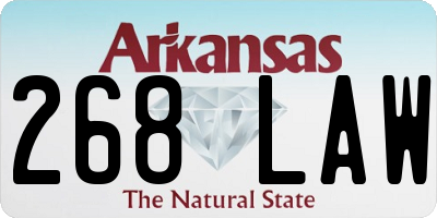 AR license plate 268LAW