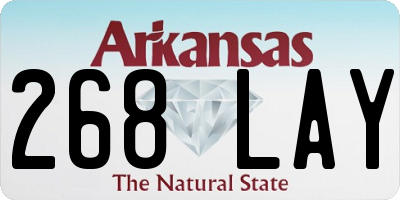 AR license plate 268LAY