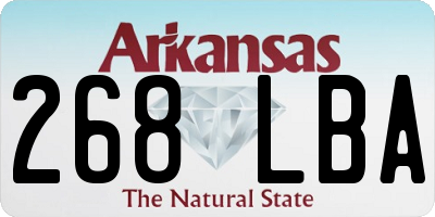 AR license plate 268LBA