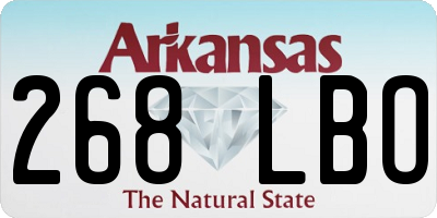 AR license plate 268LBO