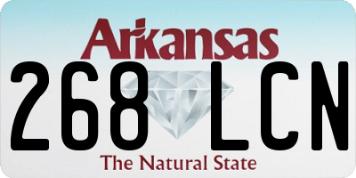 AR license plate 268LCN