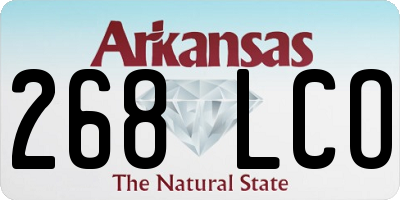 AR license plate 268LCO