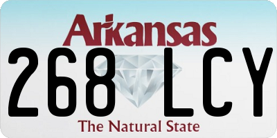 AR license plate 268LCY