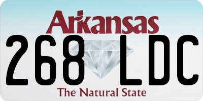 AR license plate 268LDC