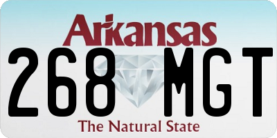 AR license plate 268MGT