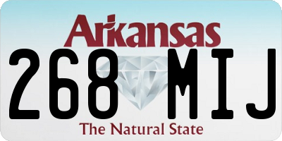 AR license plate 268MIJ