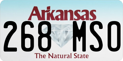 AR license plate 268MSO