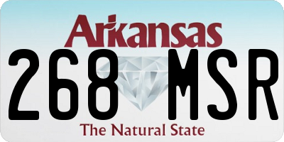 AR license plate 268MSR