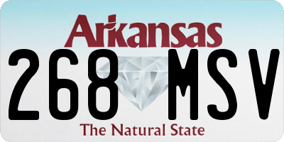 AR license plate 268MSV