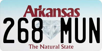 AR license plate 268MUN
