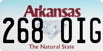 AR license plate 268OIG