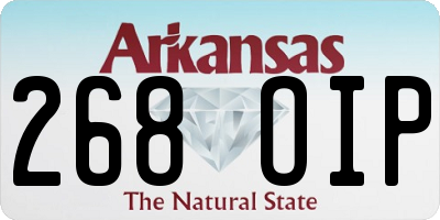 AR license plate 268OIP