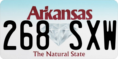 AR license plate 268SXW