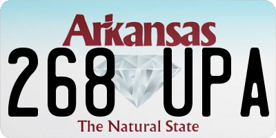AR license plate 268UPA