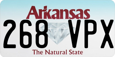 AR license plate 268VPX