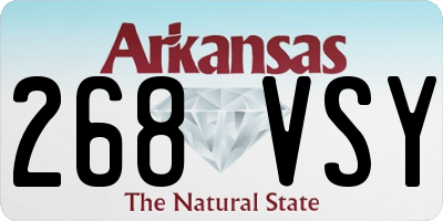 AR license plate 268VSY