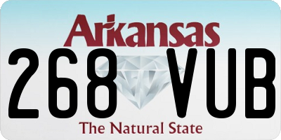 AR license plate 268VUB