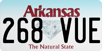 AR license plate 268VUE