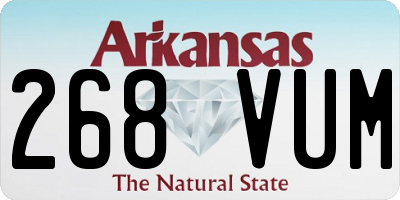 AR license plate 268VUM