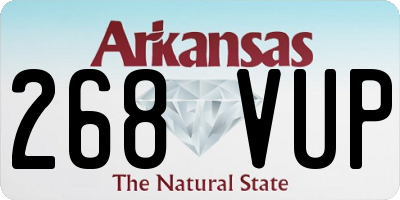 AR license plate 268VUP