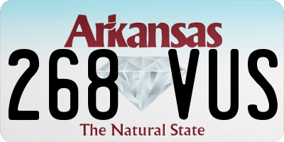 AR license plate 268VUS