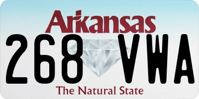 AR license plate 268VWA