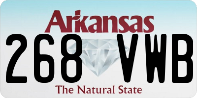AR license plate 268VWB