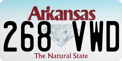 AR license plate 268VWD
