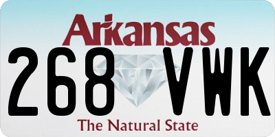 AR license plate 268VWK