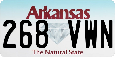 AR license plate 268VWN