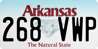 AR license plate 268VWP