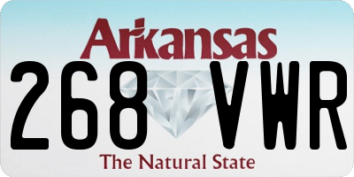 AR license plate 268VWR
