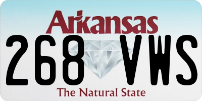 AR license plate 268VWS