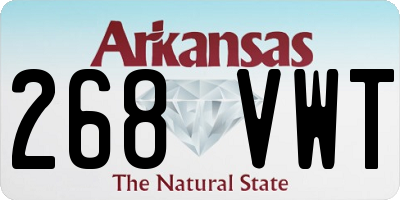 AR license plate 268VWT