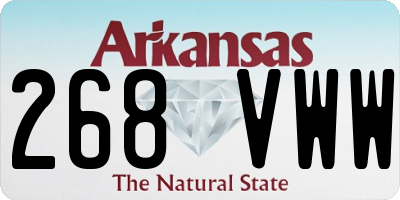 AR license plate 268VWW